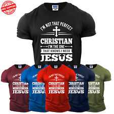 Jesus Christ Cross Men's T-Shirt Christianity Religious Bible Faith New Gift Tee picture