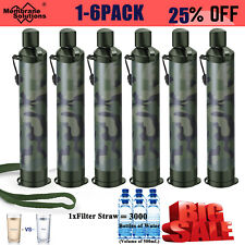 1-6,Camo Water Filter Straw Portable Personal Water Purification Filter Survival picture