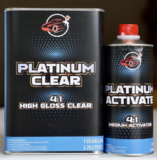 Platinum Clear Coat Gallon Kit 4:1 High Gloss Automotive Clearcoat Med Hardener picture