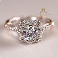 2.50 CT Round Cut White Moissanite Vintage Engagement Ring Solid 14K White Gold picture