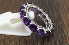 African Amethyst Band Ring Eternity Band Ring 925 Sterling Silver Rings picture