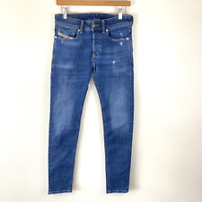 DIESEL Sleenker Button Fly Jeans Men's Size 28x30 Skinny Blue Distressed 009DK picture