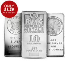 10 oz Silver Bar (Varied Condition, Any Mint) ON SALE picture