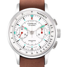 Strela Chronograph Mechanical Hand Wound 1 9/16in Men's Watch 15 Models ST1901 picture