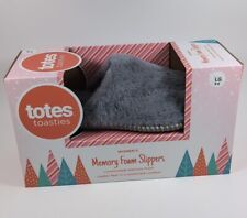 Totes Toasties Women's Memory Foam Slippers Sz Large 8-9 Ash Grey Backless New picture