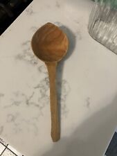 VINTAGE Wooden SPOON Scoop Ladle HAND Carved Country Folk Primitive Large picture