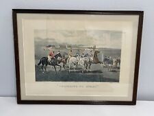 Antique CR Stock Horse Racing Engraving Print Preparing to Start After Walsh picture