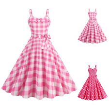 Women Vintage Rockabilly 1950s Spaghetti A-line Swing Midi Cocktail Party Dress picture