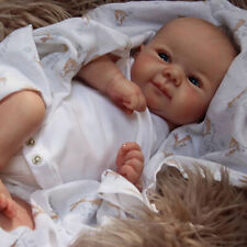 19in Lifelike Painted Reborn Doll Kit Body Parts Baby Girl with Cloth Body Eyes picture