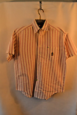 Vintage Tommy Hilfiger White w/ Pink Stripe Button Up Shirt Short Sleeve Large picture