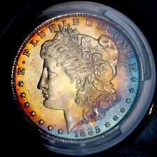 1885-O Morgan Silver Dollar ◾ PCGS CERTIFIED MS65 ◾ GEM GRADE, RAINBOW TONED PQ+ picture