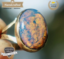 Beautiful Natural Genuine Dominican Blue Amber Ring #7.5 picture