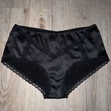 Vintage Wonderbra Satin Panty Black With Lace Trim Cheeky Panties New Size 6 picture