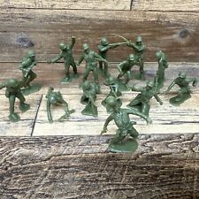Vintage Louis Marx Army Soldiers WWII, Olive Green Lot Of 14 picture