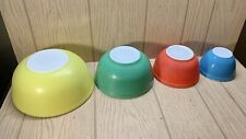 Vintage Pyrex Primary Colors SET of 4 Nesting Mixing Bowls 401 402 403 404 picture