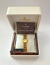 CYMA - SWISS MADE - VINTAGE - GOLD PLATED - WATERRESISTANT - GOLD DIAL picture