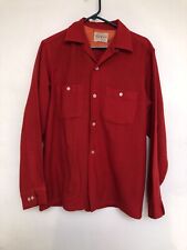 Vintage 50s Towncraft Penneys Loop Collar Dacron Button Up Shirt Rockabilly M picture