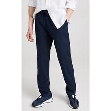 NWT *ONIA* Men's Casual Navy Blue Stretch Linen Blend Pull On Pants L picture