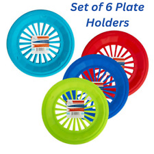 Set of 6 Reusable Plastic Paper Plate Holders Picnic, BBQ Camping Party picture