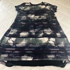 Simply Vera Vera Wang Women's Black Printed Short Sleeves Dress - Size Large picture