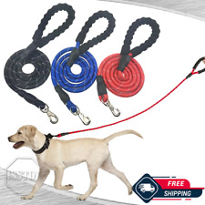 5FT Heavy Duty Dog Leash Large Pet Rope Reflective Nylon Leads with Comfy Handle picture