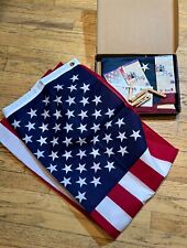 2- ANNIN & Co 1-40”x29” American Betsy Ross Tea Flag & 1- 50”x 30” American Flag picture