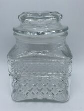 KIG Malaysia 5” Glass Canister With Lid. Good Condition. Preowned picture