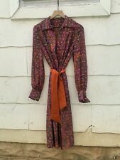 Vintage 1970’s Psychedelic Aline Dress Women’s S Multicolor Paisley Hippy picture