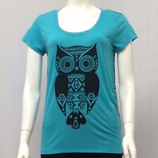 Women's Top-t Shirt -OWL- Tunic Top-Tribal Print-High-low - FIFTH SUN Blouse NEW picture
