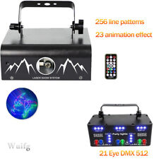 Animation 3D Full Color Laser Lights DMX512 w/ Sound Activated& 21 Eye Projector picture