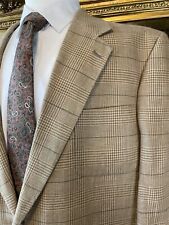 VTG Brooks Brothers 46R USA MADE Tan Prince of Wales Check Wool 2Btn Blazer picture