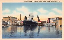 SS Pere Marquette Boat Ship Ferry Steamer Manitowoc Wisconsin Vtg Postcard C54 picture