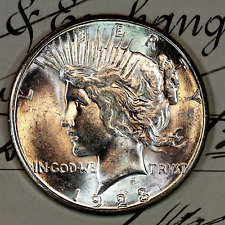* 1923-S * CHOICE to GEM BU MS PEACE SILVER DOLLAR * FROM ORIGINAL BANK BAG * picture