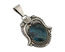 Navajo Handmade Pendant 925 Silver Turquoise Signed Ray Begay C.80's picture