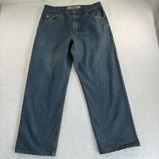 VTG Guess Jeans Mens 36x32 Blue Medium Wash Baggy Wide Leg Y2K Denim Pants Skate picture