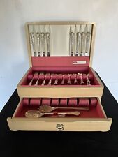 Vintage 1847 Rogers Bros. Silverware Set with Wooden Case - 57 Pieces picture