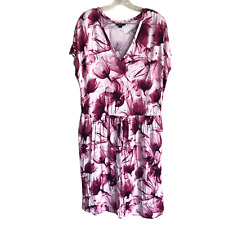 Simply Vera Vera Wang Women's Dress Size XL Floral Pink V Neck 100% Rayon picture