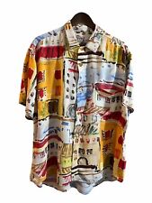 Vintage Jams World Shirt Mens L Multicolor Button Up Hawaiian Abstract Print picture