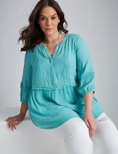 Plus Size - Womens Tops -  Woven Pintuck Frill Waist Top - AUTOGRAPH picture