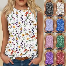 Women's Summer Tank Tops Casual Flower Printed Loose Fit Daily Sleeveless Tops picture