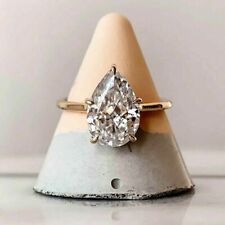 2.40 TCW Pear Cut DEF Forever Moissanite Engagement ring in Solid 14K Rose Gold picture