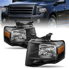 Ford Expedition For 2007-2014 Black Housing Headlight Replacement Headlamp Set picture