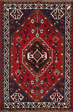 Red/ Ivory Tribal Geometric Traditional Handmade Wool Rug 3x4 picture