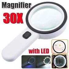 30X Jumbo Handheld Magnifying Glass w/ 13 Bright LED Light Illuminated Magnifier picture