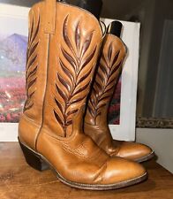 Vintage Acme Tan Roughout Suede Leather Cowboy Boots 6088 Mens Size 13 D USA picture