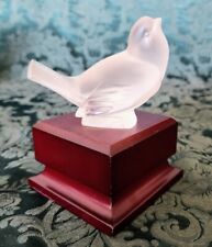Lalique Older Frosted Sparrow Signed Collectible Figurine Fine Retired Shape picture
