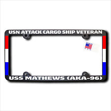 USN Attack Cargo Ship Vet USS MATHEWS (AKA-96) REFL TEXT & RIBBONS Frame picture