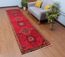 3x11 Vintage RED Hand Knotted Oriental Carpet Runner Wool Traditional Area Rug picture