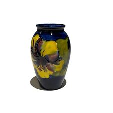 Vintage Moorcroft Yellow and Red Hibiscus on Cobalt Blue 4