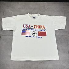 vintage usa vs china stanford soccer t shirt mens xl single stitch 1992 history picture